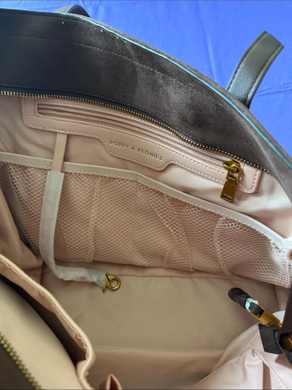 Poppy & Peonies The Meadow Tote in Chocolate Brown Suede - Picture 7 of 14